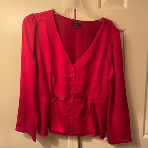 Red peplum top- NEVER WORN